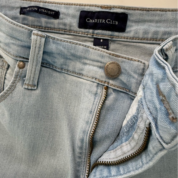 Charter Club Women's Straight Leg Jeans in Soft Blue - Picture 4 of 6